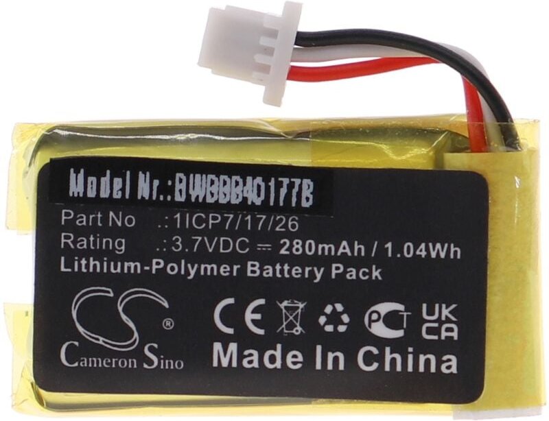 Vhbw - Akku kompatibel mit Google C1241290, NC5100US, Video Doorbell Wired Türsprechanlage, Video-Türklingel (280mAh, 3,...