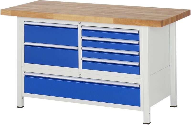 Werkbank 8931A2, B1500xT700xH840mm, 7x Schublade-TA - RAU