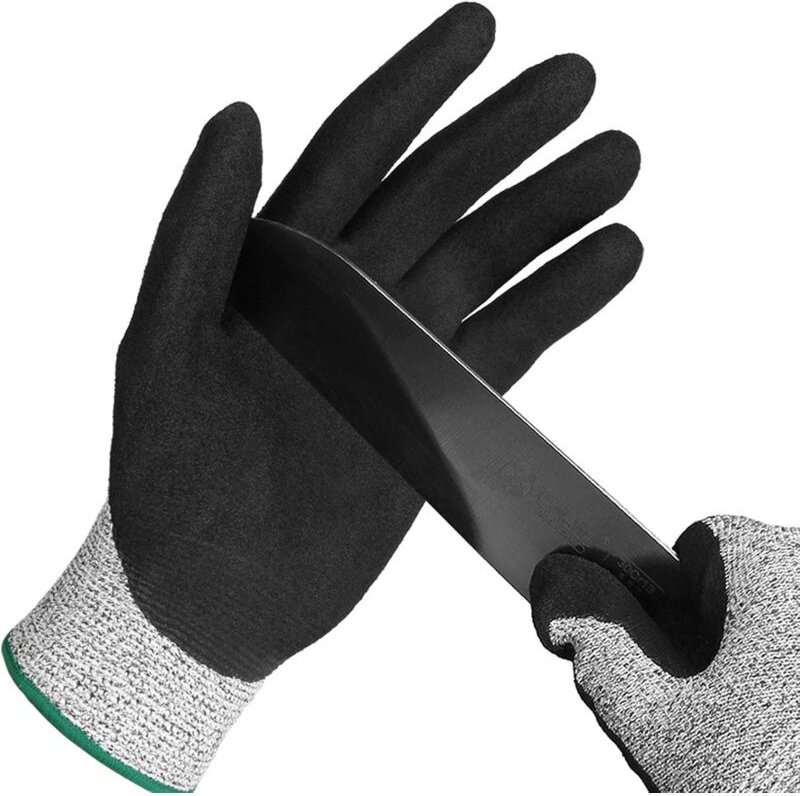 Jusch - Anti-Schnitt-Handschuh, Austernhandschuh Level 5 Schutz aus Edelstahl-Drahtgeflecht, geeignet für Arbeitshandsch...