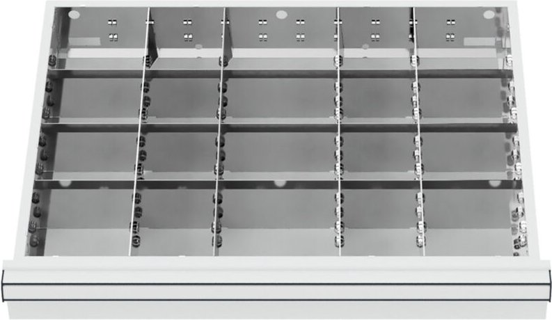 Schubladeneinteilung Metalleinteilung blh 100/125 mm Innenmaß 600x450 mm 20 Fächer - Stier