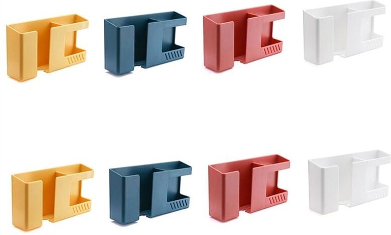 Thumbnail - Tlily - Punch Free Wandmontierter Organizer Fernbedienung Aufbewahrungsbox Handysteckerhalter Multifunktionales Rack