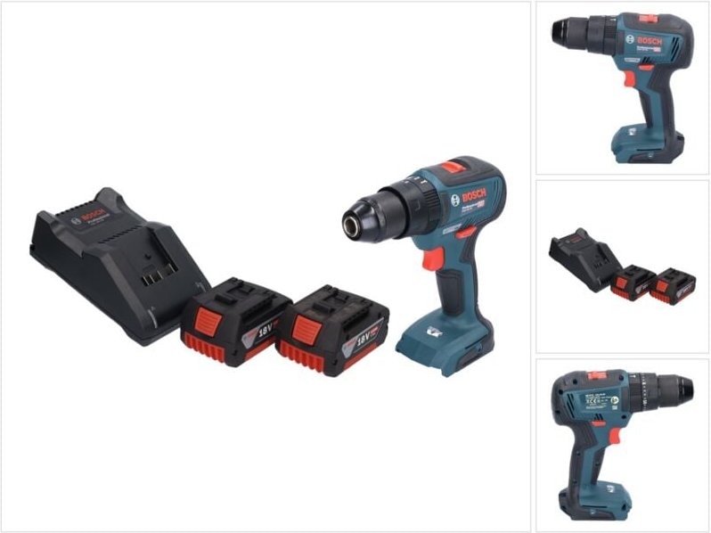 Bosch gsb 18V-55 Professional Akku Schlagbohrschrauber 18 v 55 Nm Brushless + 2x Akku 5,0 Ah + Ladegerät