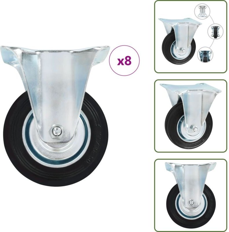 VidaXL 8 Stk. Bockrollen 100 mm