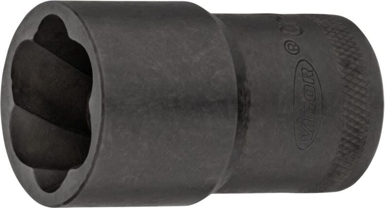 VIGOR Spiralnutenausdreher-Einsatz, 1/2 (12,5 mm) Vierkant hohl, Außen Schraubenausdreher Profil, SW 22 mm