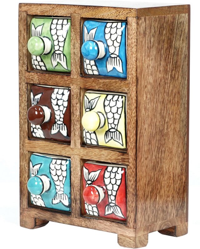 Signes Grimalt - Gewürzregal, 6 Schubladen, Boxen und Schmuckschatullen Rechteckiges braunes Gewürzregal – 23 x 15 x 11 ...