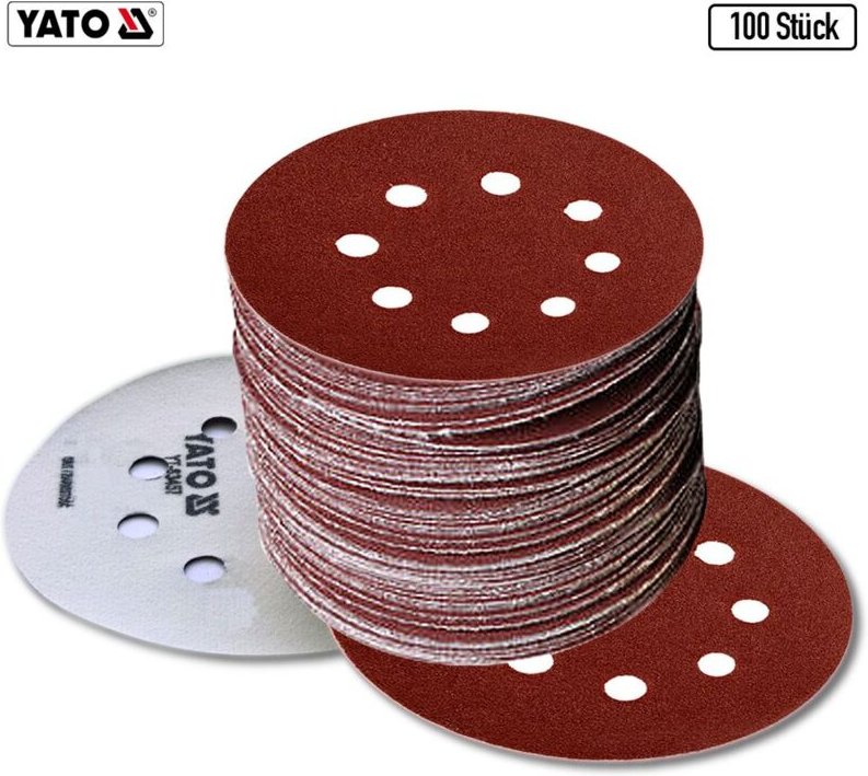 5 bis 250 stück Klett Schleifscheiben Haftschleifscheiben Schleifpapier gelocht +ø 125 mm, P40, 100 Stück