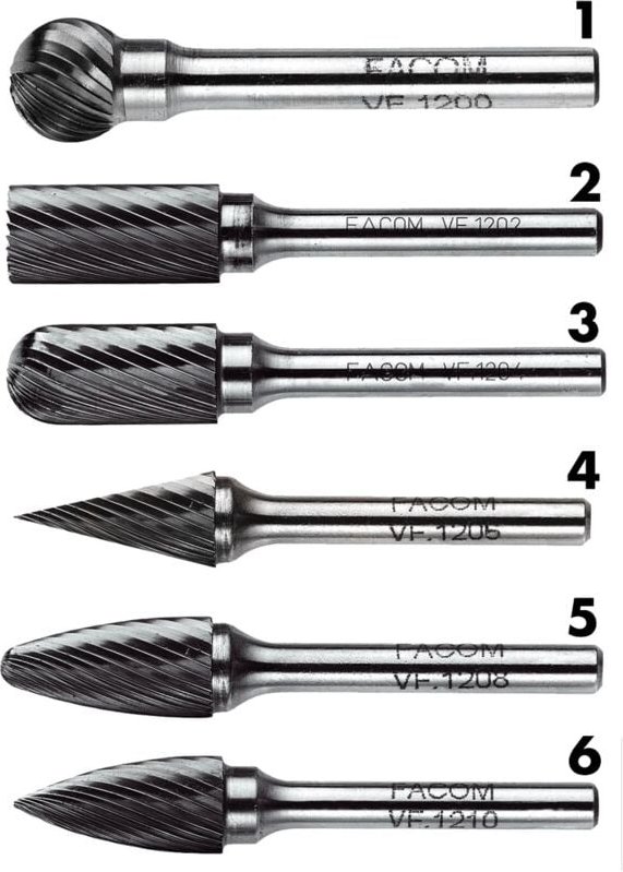 FACOM Hartmetallfräser 6 mm zylinderförmig, Nr. 3