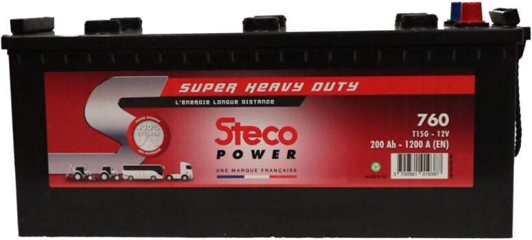 Batterie 12V 200Ah 1200A 512x223x220 Super heavy duty stecopower - 760