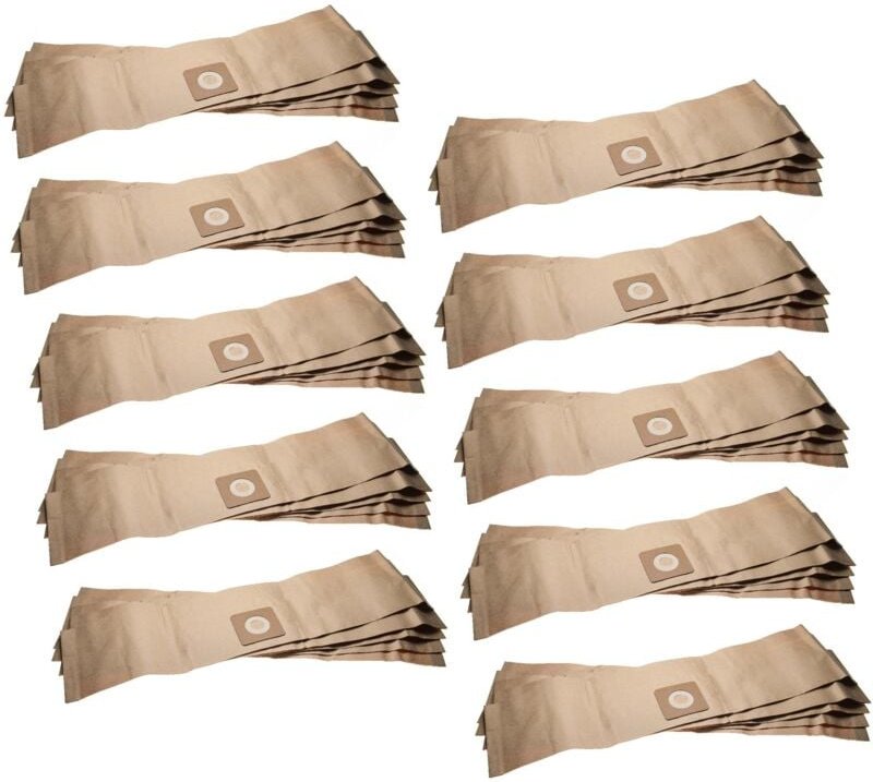 vhbw 50x Staubsaugerbeutel kompatibel mit Bosch UniversalVac 15 Staubsauger - Papier, 86cm x 20cm, sandfarben