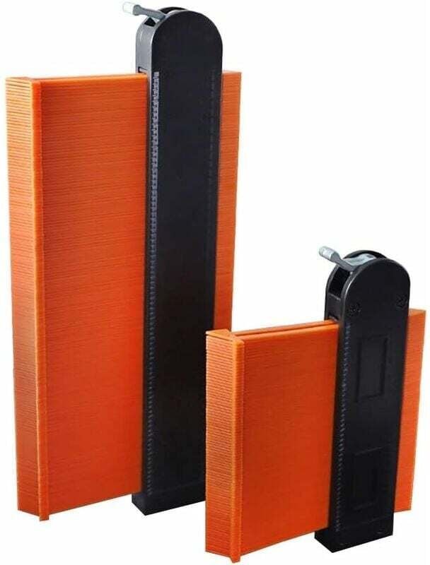 2er-Pack Konturenlehre mit Feststellvorrichtung, 5' und 10' Kunststoff-Messlineal für Ecken, Fliesen und Laminate, Schab...
