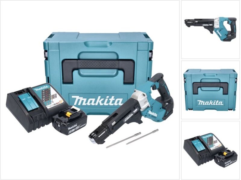 Dfr 551 RG1J Akku Magazinschrauber 18 v 25 - 55 mm Brushless + 1x Akku 6,0 Ah + Ladegerät + Makpac - Makita