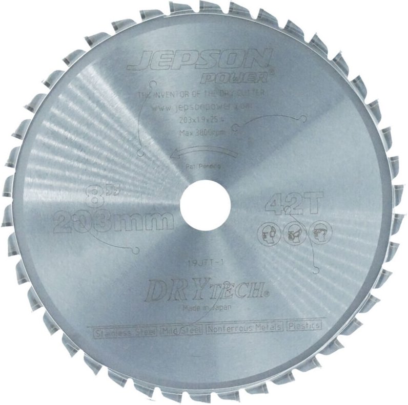 HM-Sägeblatt Drytech D=203x25,4x1,9mm 42Z für Stahl u. Inox - Jepson