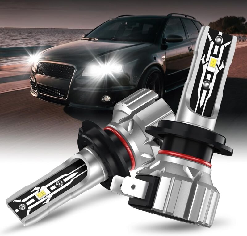 H7-LED-Lampe, Hi/Lo-Beam-H7-LED-Scheinwerfer, 60 w 6000 k weiße Scheinwerfer für Auto und Motorrad, automatische Ersatzl...