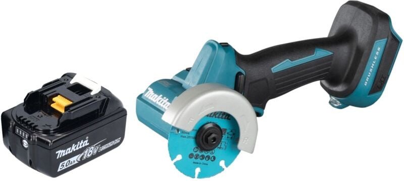 Makita DMC 300 T1 Akku Winkelschleifer 18 V 76 mm Brushless + 1x Akku 5,0 Ah - ohne Ladegerät
