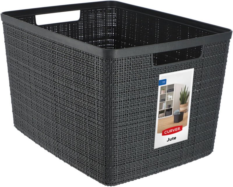 20L Curver Jute-Vorratsbehälter, Anthrazit