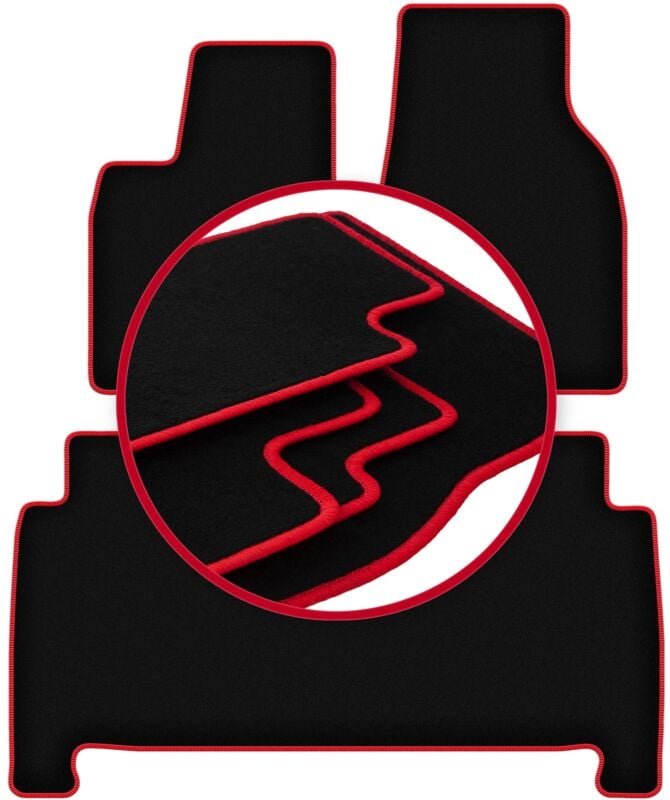 CARLUX-RED Autofußmatten für: Tesla Model X SUV (2016-)