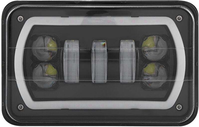 Decdeal Quadratischer LED-Scheinwerfer für LKW, Fernlicht, Abblendlicht, zur Reparatur