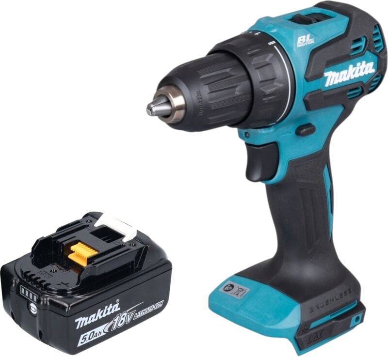 Thumbnail - Ddf 490 T1 Akku Bohrschrauber 18 v 65 Nm 1/2' Brushless + 1x Akku 5,0 Ah - ohne Ladegerät - Makita