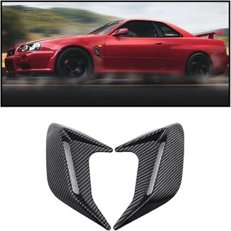 Thumbnail - Ahlsen - Stück ABS-Kunststoffaufkleber für den Lufteinlass der Motorhaube, Luftstrom-Aufkleberabdeckung für die Motorhau...