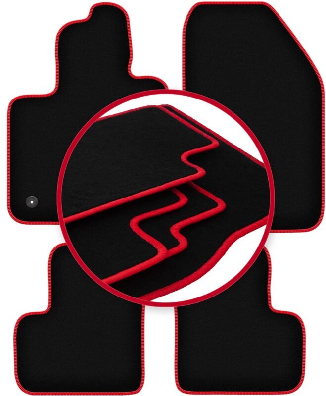 CARLUX-RED Auto-Fußmatten für: Fiat 500X Crossover (2014-2018)