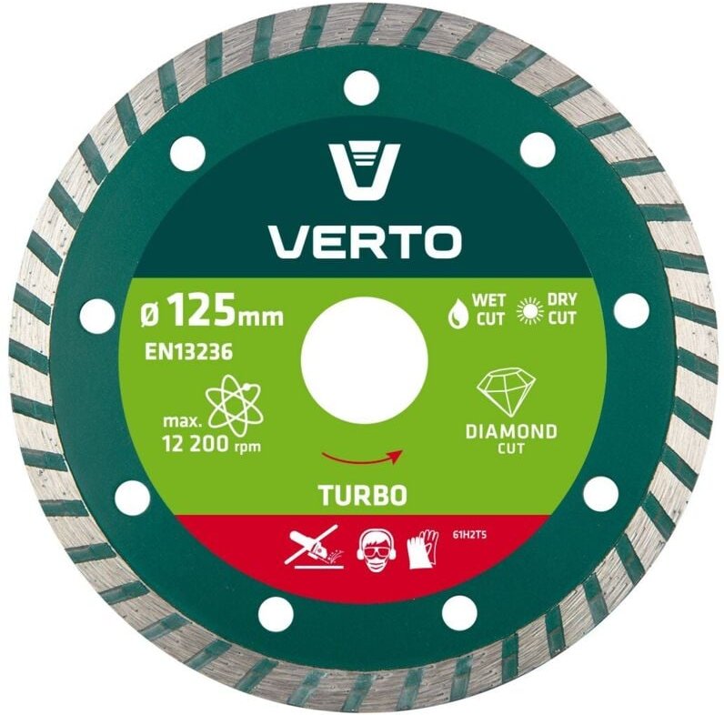 Verto – 125 mm Turbo-Diamantklinge für Beton und Stein