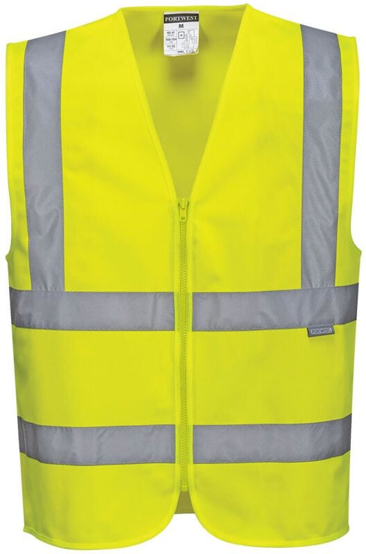 Hi-Vis Weste mit Reißverschluss Gelb XL