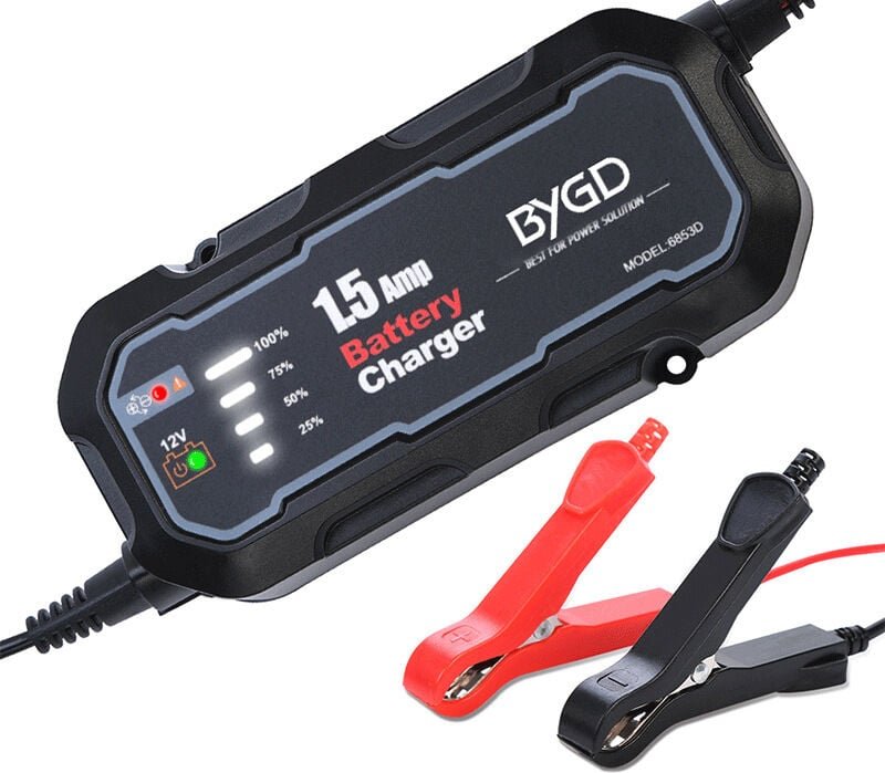 Thumbnail - 12 V 1,5 A intelligentes automatisches Batterieladegerät, Erhaltungsladegerät für Motorrad-Autobatterien, Erhaltungsladu...
