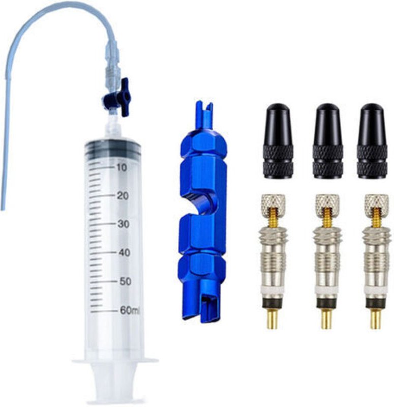 Lablanc - Tubeless-Fahrrad-Dichtmittelspritze, 60 ml Fahrrad-Dichtmittel mit Werkzeug zum Entfernen des Ventilkerns für ...