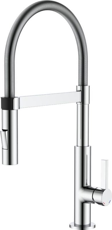 Küchenspülmischer mit Feder und Doppelstrahlbrause Pollini MAKY SPRING MXCUMC313CR Chrom