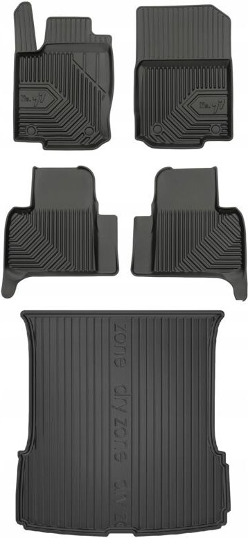 SET 77 Fußmatten und Fußmatten Mercedes-Benz GLS X166 2015-2019 7 Sitze mit