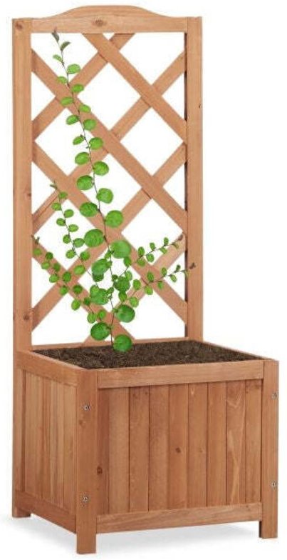 Thumbnail - 2 in 1 wooden planter box with lattice 88600141