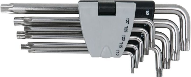 Ks Tools edelstahl Torx-Winkelstiftschlüssel mit Bohrung, lang, 9-tlg - 964.0620