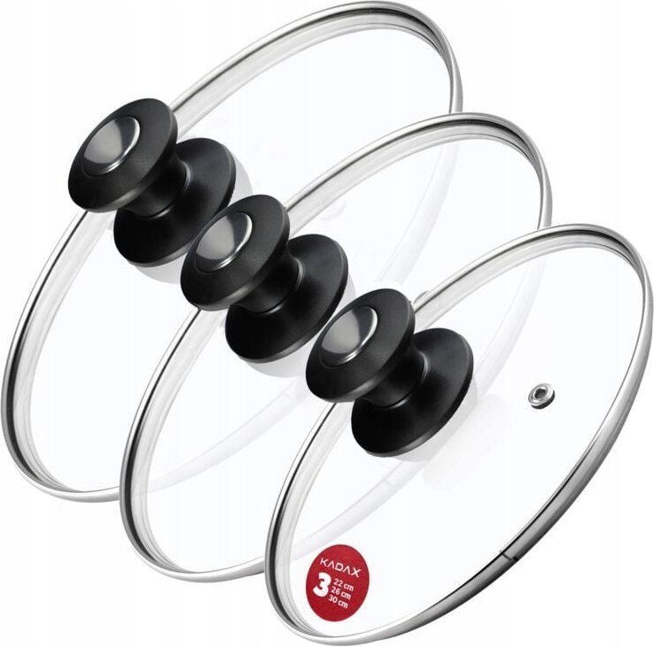 Topfdeckel-Set, Universaldeckel aus Glas mit griff, hitzebeständiger Deckel-set in verschieden - Kadax