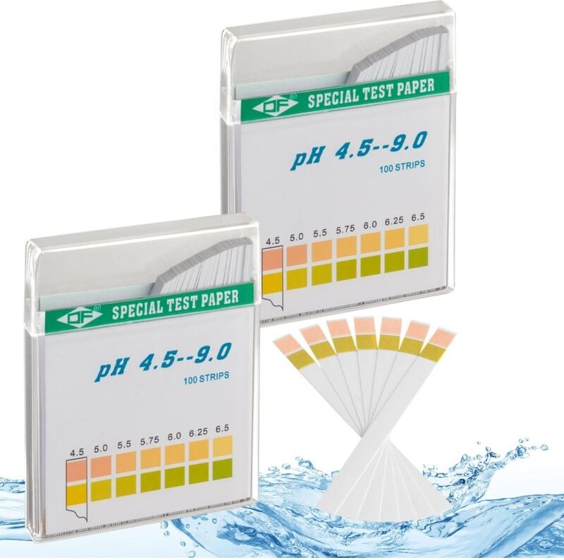 Ecence - pH wert Teststreifen 200 Stück ph 4,5 - 9 Trinkwasser Aquarien Indikator-en