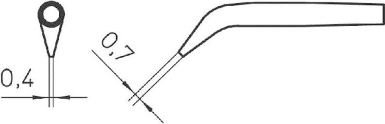 Weller RTW2 Lötspitze Rundform, abgeschrägt 45° Spitzen-Größe 0.7 mm Inhalt 1 St.