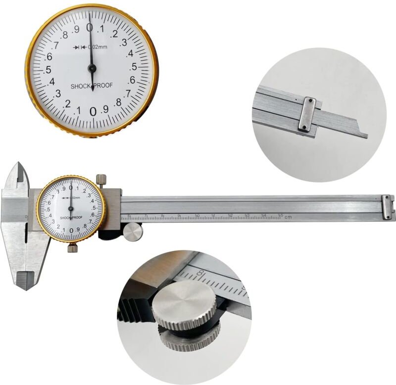 Messschieber, 0–150 mm, 0,02 mm, hochpräzises Industrie-Messschieber aus Edelstahl, Messschieber, stoßfestes metrisches ...