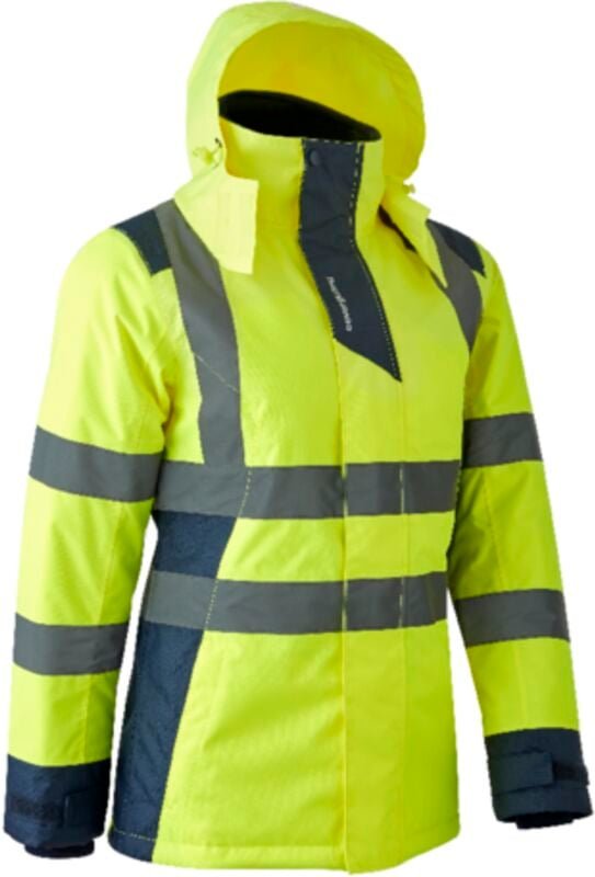 Hochsichtbarer Damen-Arbeitsparka HORA – Gelb HV/Marine L