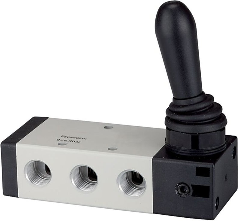 5/2-Wegeventil, Handhebelbetätigung, »4H«, rastend, g 1/8 - Riegler