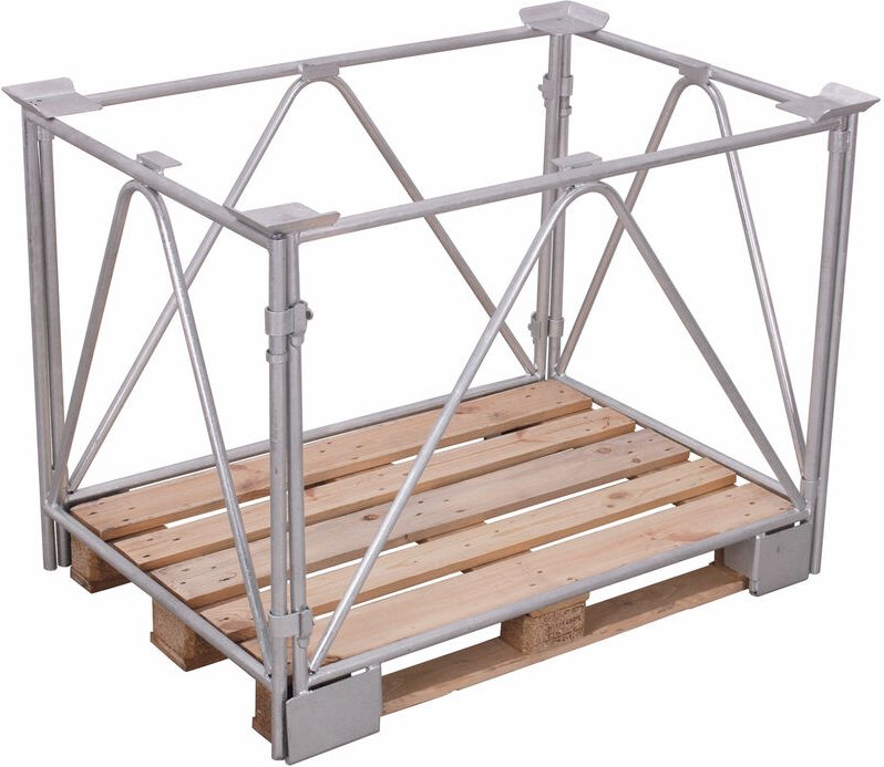VARIOfit Palettenaufsatz Typ 68 aus verzinktem Stahl 1200x1000mm Maße, 1600mm Höhe