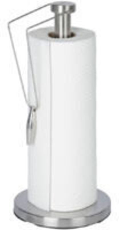 Papierhandtuchhalter, vertikaler Papierhandtuchhalter mit Haltegriff, Edelstahl, ø 15x33 cm, silber matt