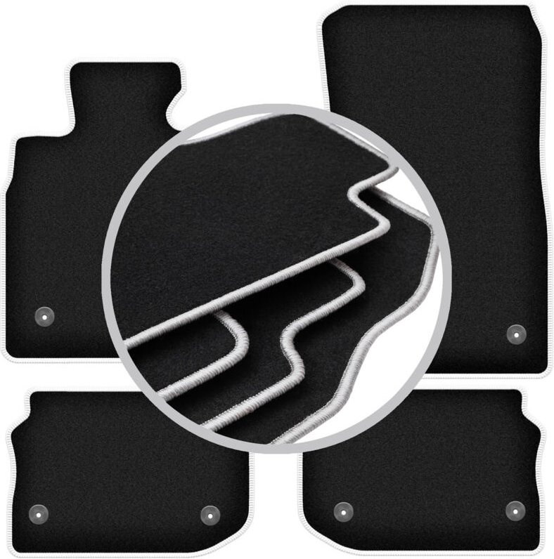 CARLUX-SILVER Auto-Fußmatten für: BMW 5 F11 Kombi (Touring) (Klettverschluss) (2010-2013)