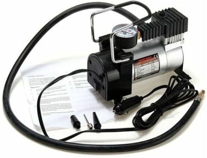 Thumbnail - 16 x 8 x 11 cm, tragbarer Mini-Luftkompressor mit Einklemmschutz, elektrische Reifenfüllpumpe, 12 v, 120 psi, robuste Pu...