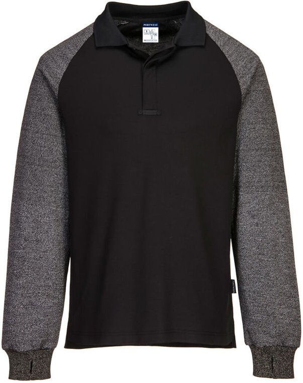 Poloshirt mit schnittfesten Ärmeln Schwarz 3XL