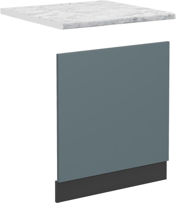 Vicco - Frontblende R-Line, Blau-Grau, 60 cm , ap Marmor