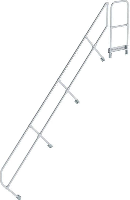 Günzburger Steigtechnik - zweiter Handlauf für Treppe mit Plattform 45° mit 13 Stufen - 600513