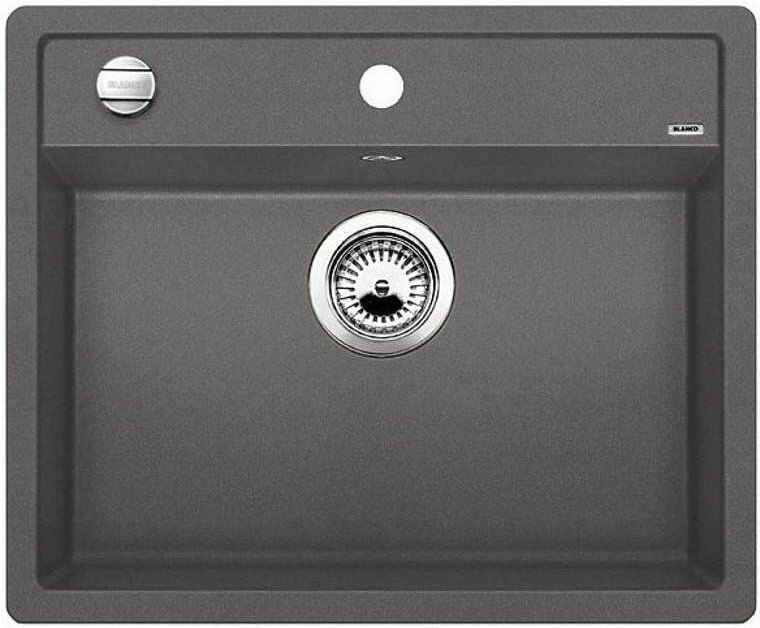 Dalago 6 - Silgranitspüle, 52x51 cm, mit Ablaufsystembedienung, Felsgrau 518850 - Blanco