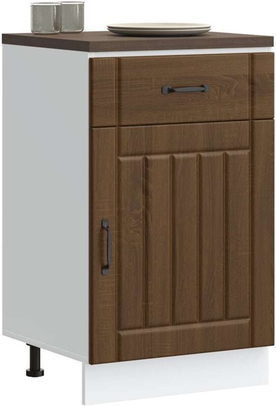 Küchen-Unterschrank Lucca Braun Eichen-Optik Holzwerkstoff Vidaxl