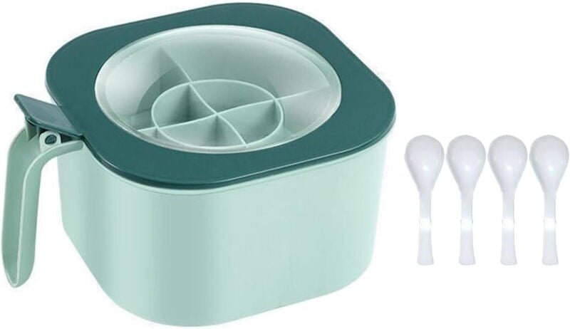 Thumbnail - 4-teilige Gewürzbox mit Deckel, PP, 4-Fach-Gewürztöpfe mit Griff für die Haushaltsküche für Salz, Zucker, Pfeffer, Pulve...