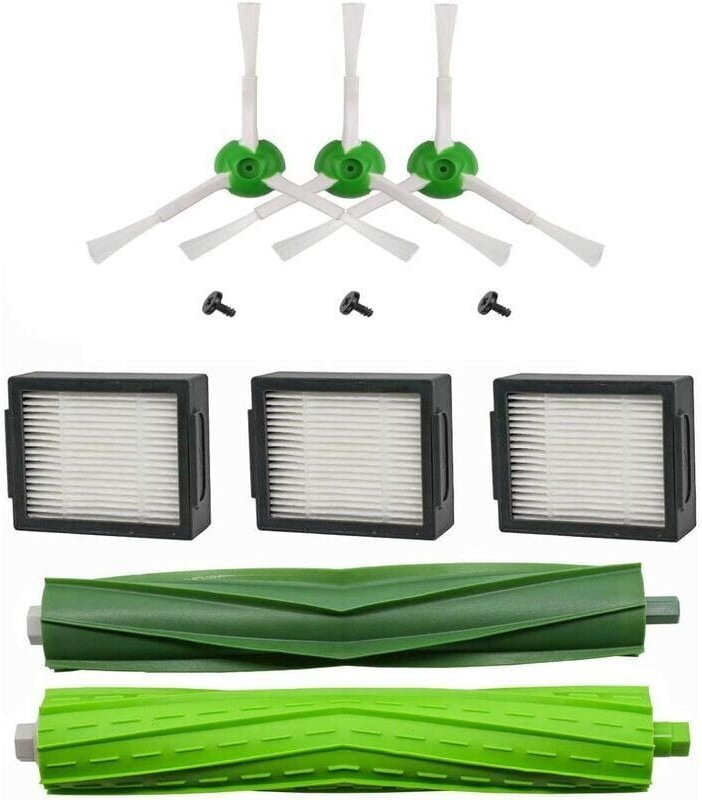 Thumbnail - Shining House - Ersatzteilset kompatibel mit Roomba i7 i7+ E5 E6 E7 – Packung mit Seitenbürsten, Rollen und Hepa-Filtern