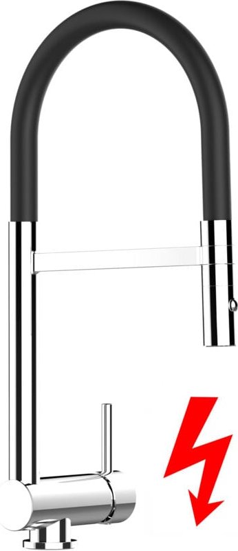 NIEDERDRUCK Unterfenster Wasserhahn Vorfenster Umklappbar 6 CM Verchromt Küchenarmatur mit 360° schwenkbarem schwarz Aus...